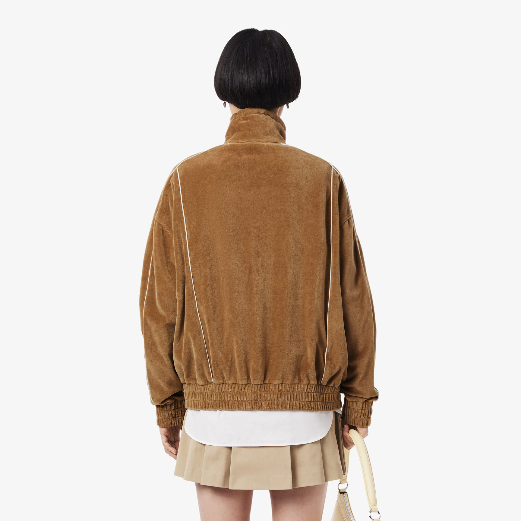 سويت شيرت مخملي بسحاب كبير الحجم