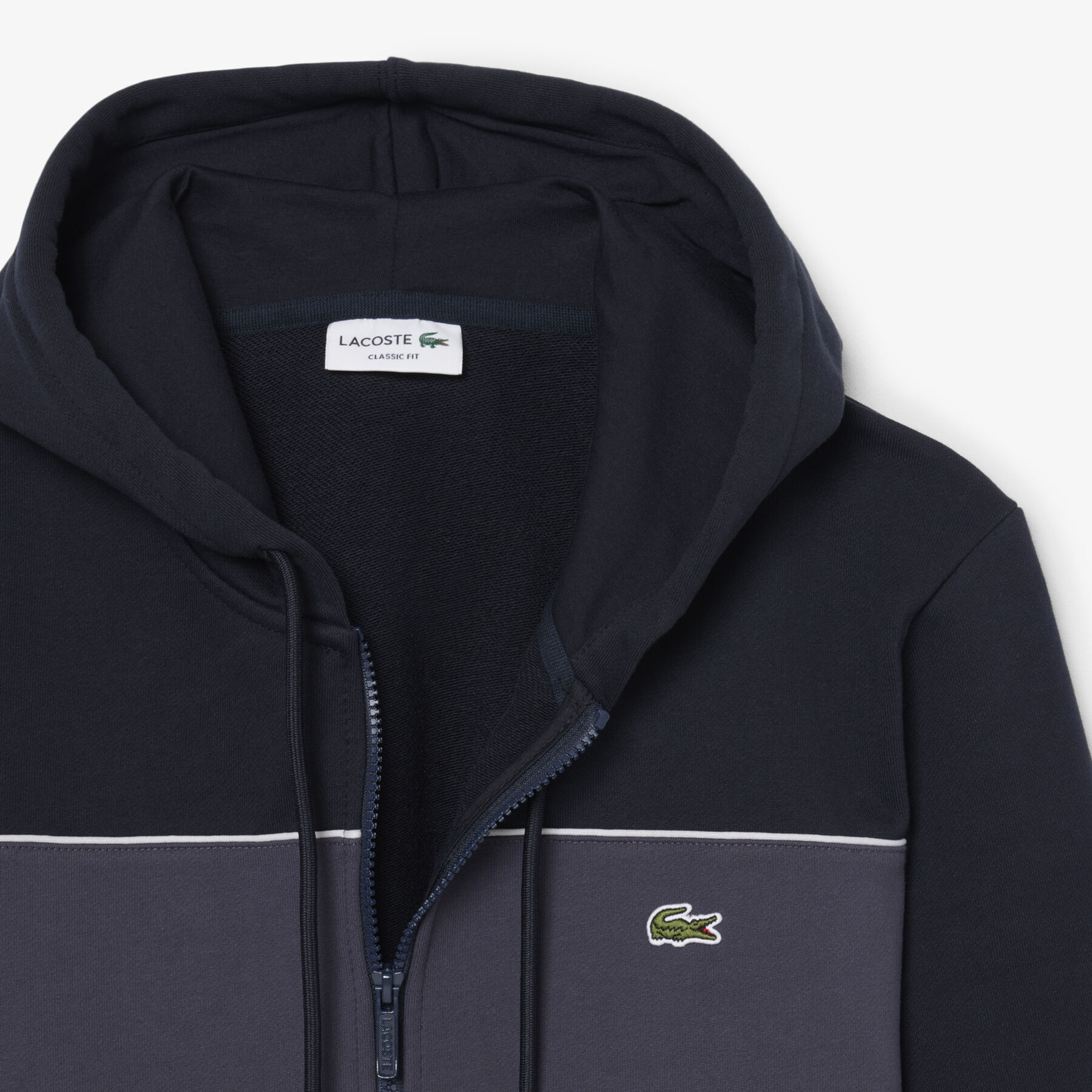 Colour-Block Zipped Hoodie