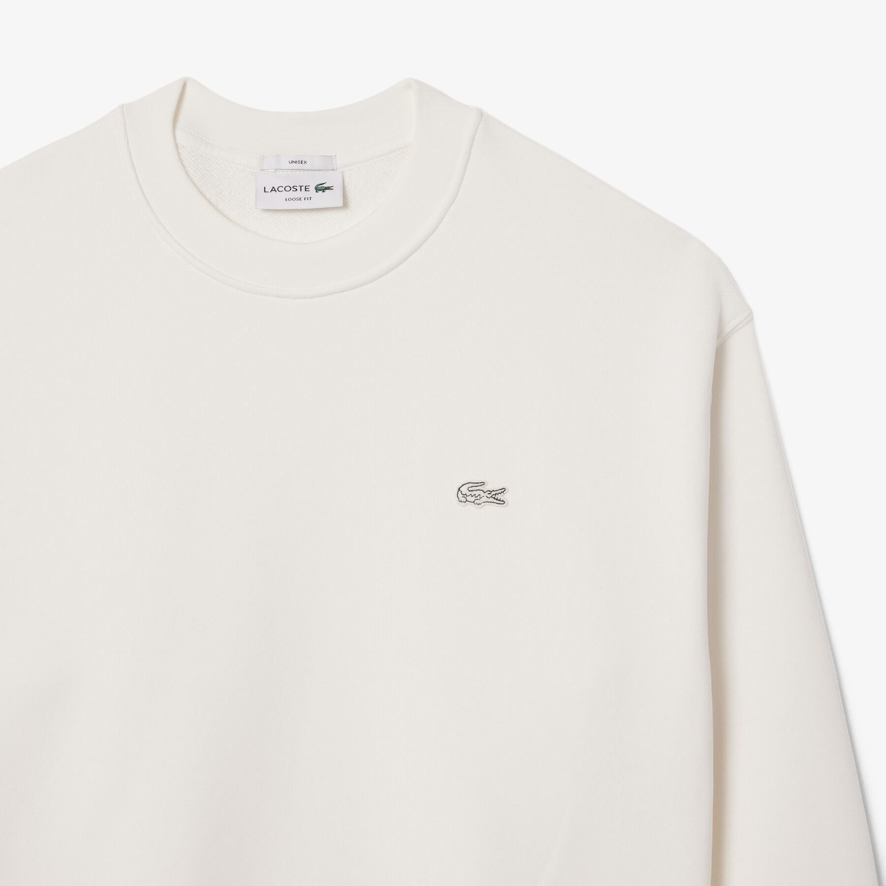 lacoste loose fit heavy fleece sweatshirt