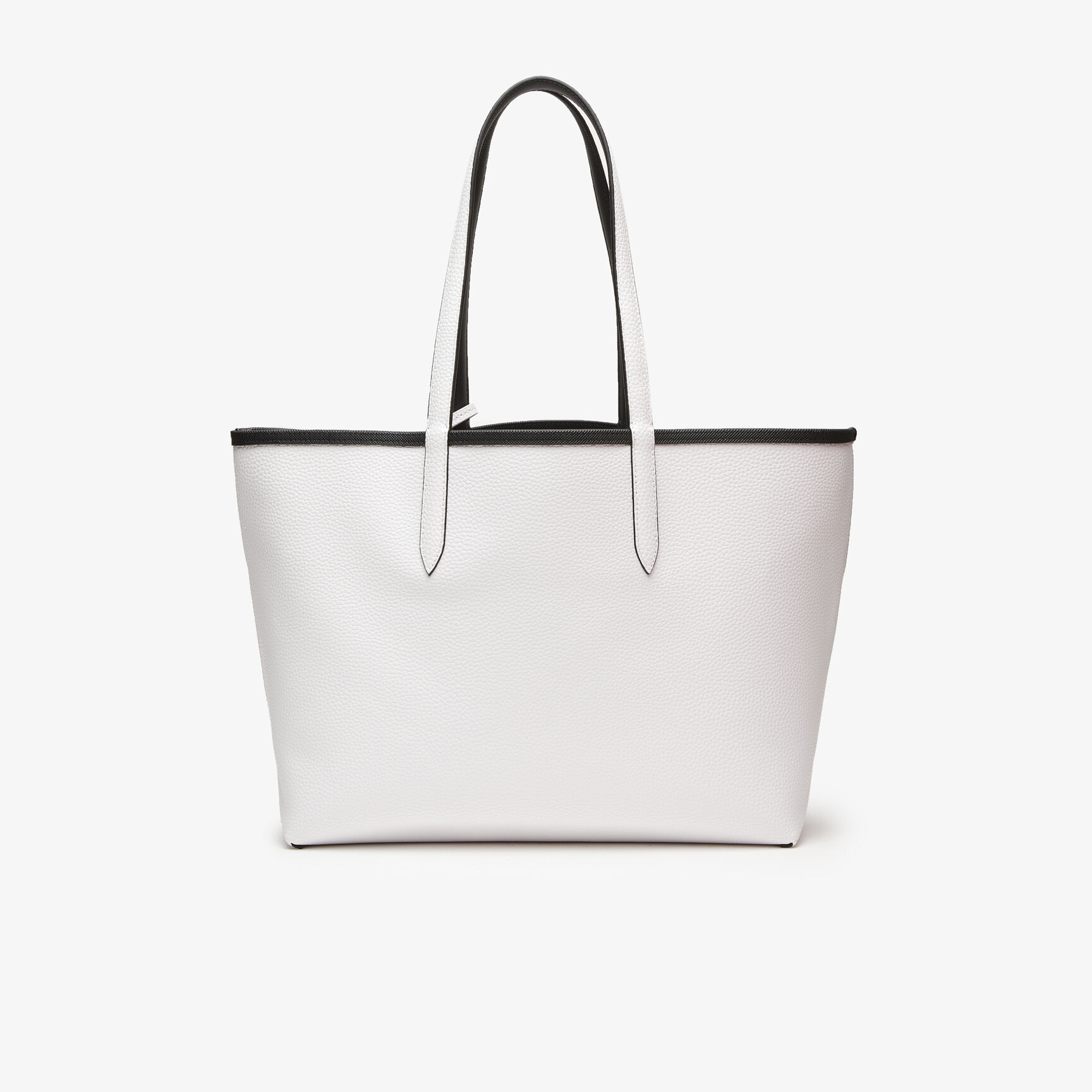 حقيبة يد لاكوست بوجهين وشعار الماركة بلون مغاير للنساء