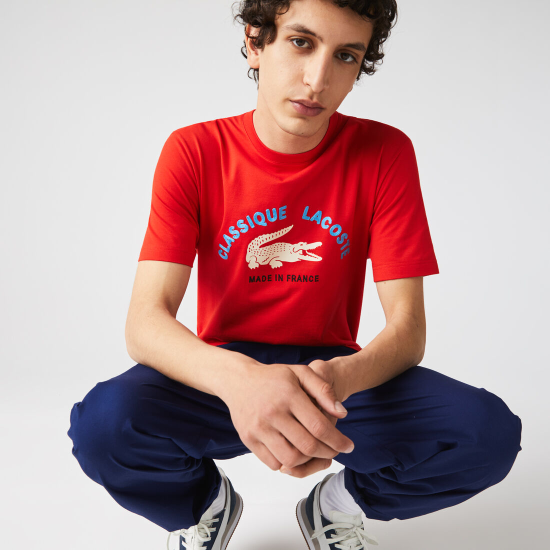 تي شيرت القطن العضوي المطرز للرجال مجموعة Made in France