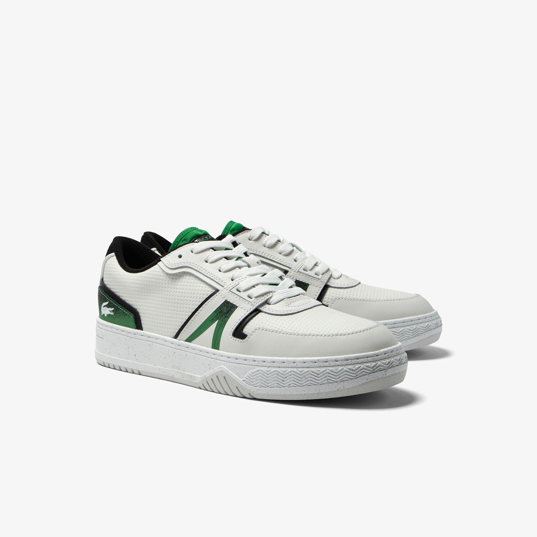 Buy Men's Lacoste L001 Leather Spray Print Trainers | Lacoste QA