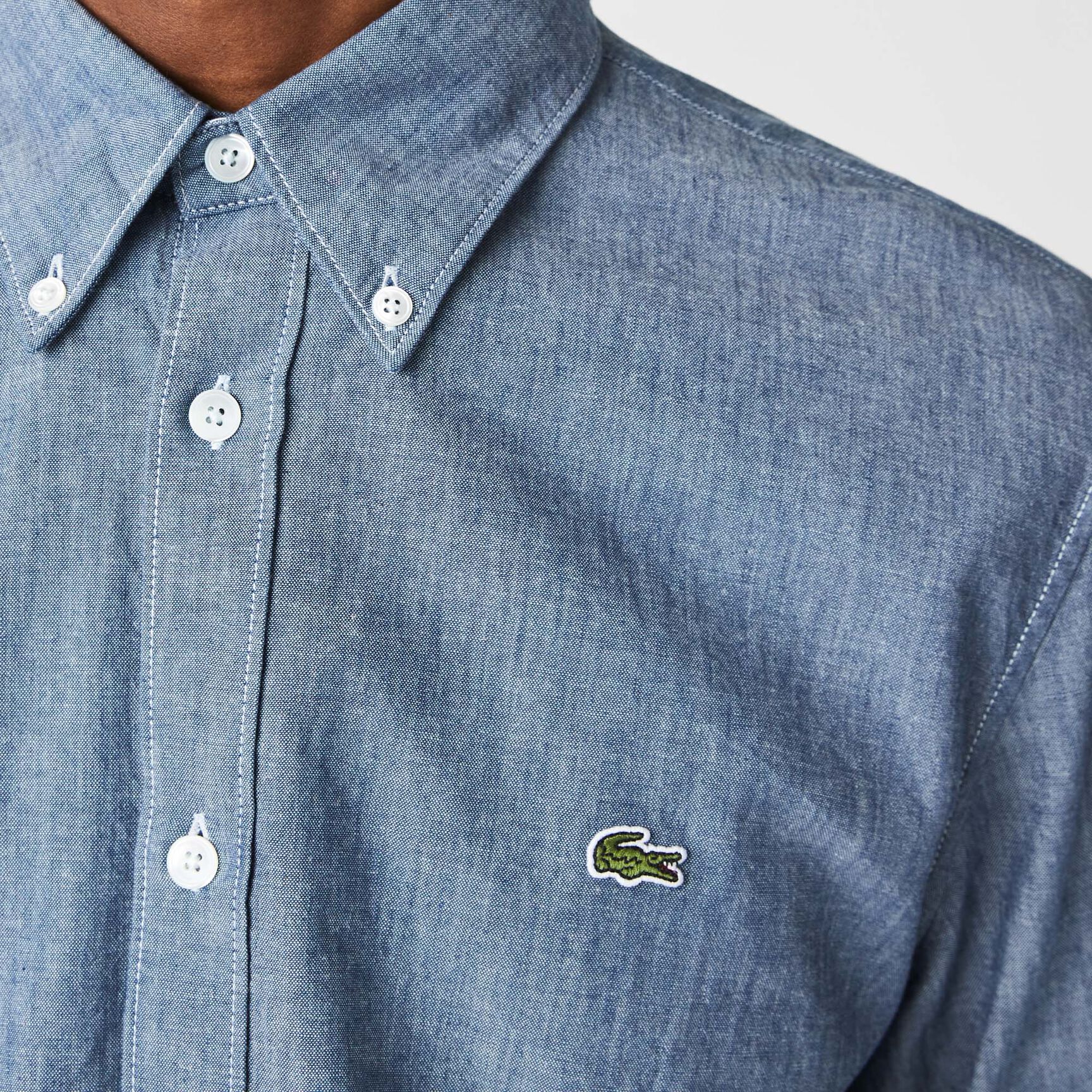 Men's Slim Fit Cotton Chambray Shirt Men's Slim Fit Cotton Chambray Shirt