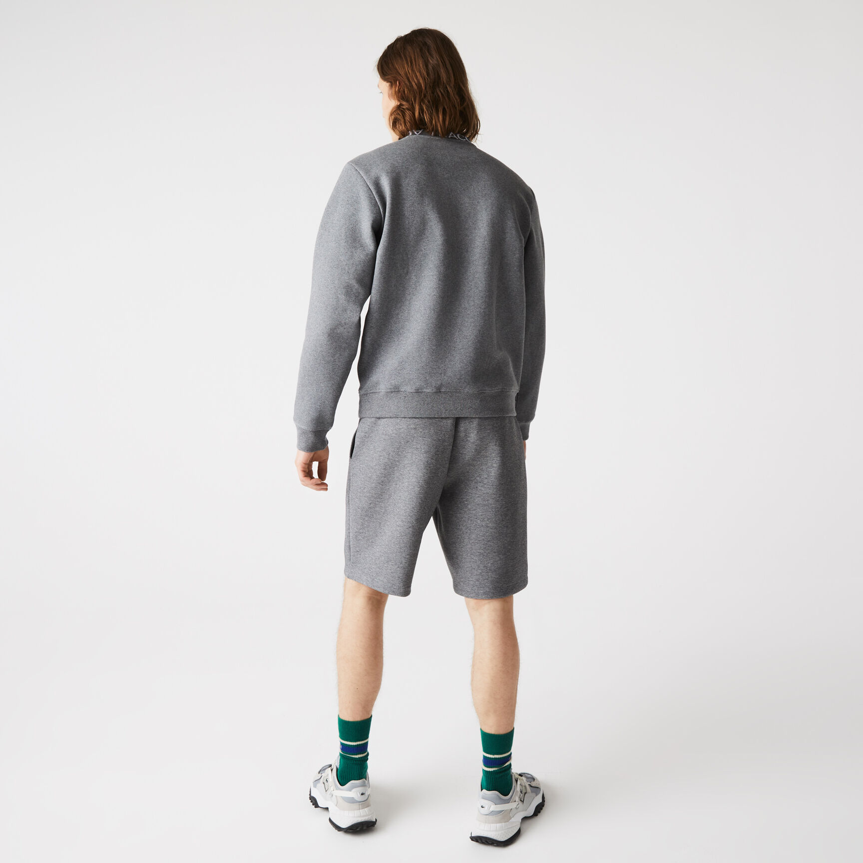 Men&rsquo;s Lacoste Lettered Crew Neck Cotton Blend Sweatshirt