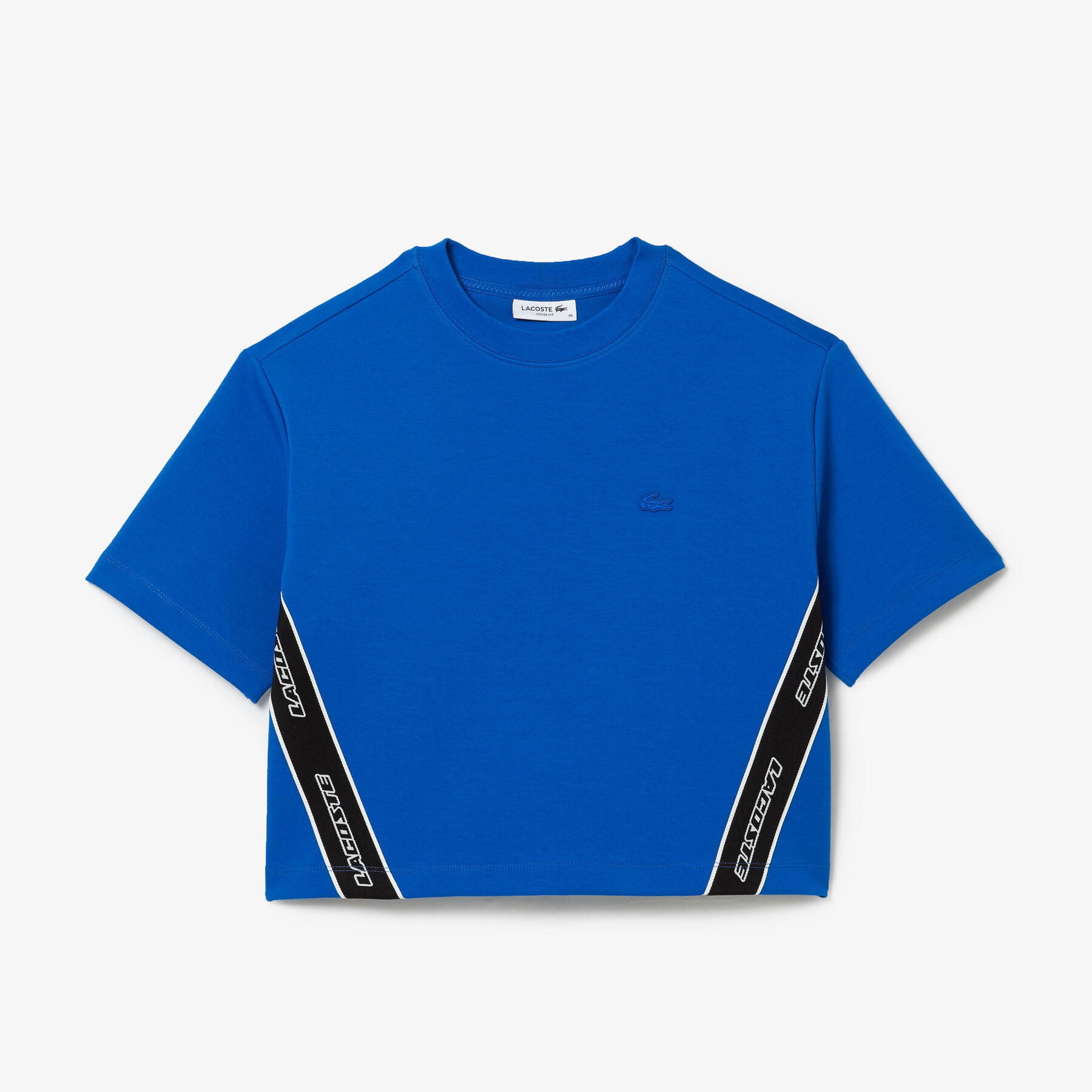 Women's Lacoste Loose Fit Printed Bands T-Shirt women s lacoste loose fit printed bands t shirt