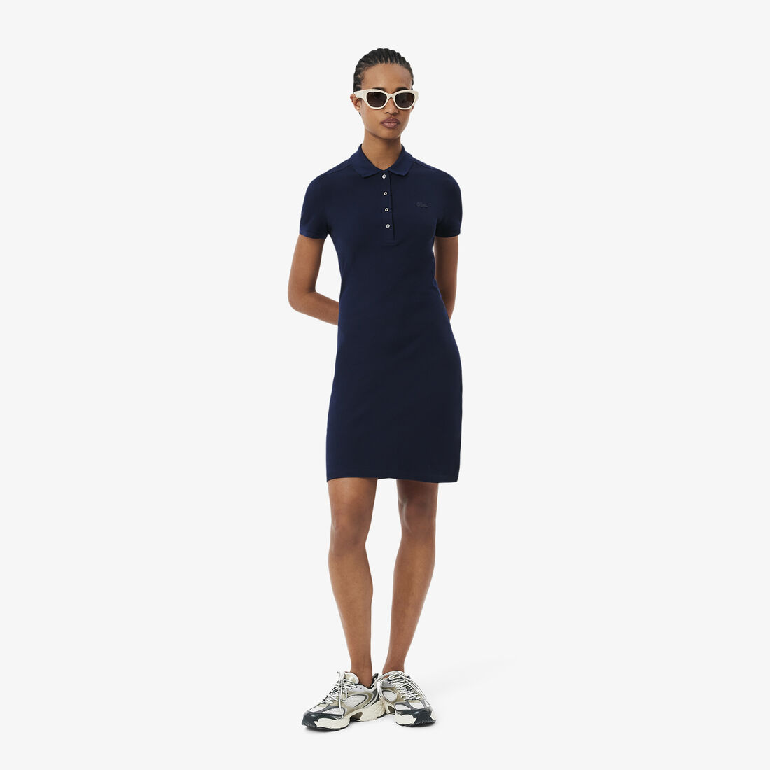 Slim Fit Stretch Petit Pique Polo Dress