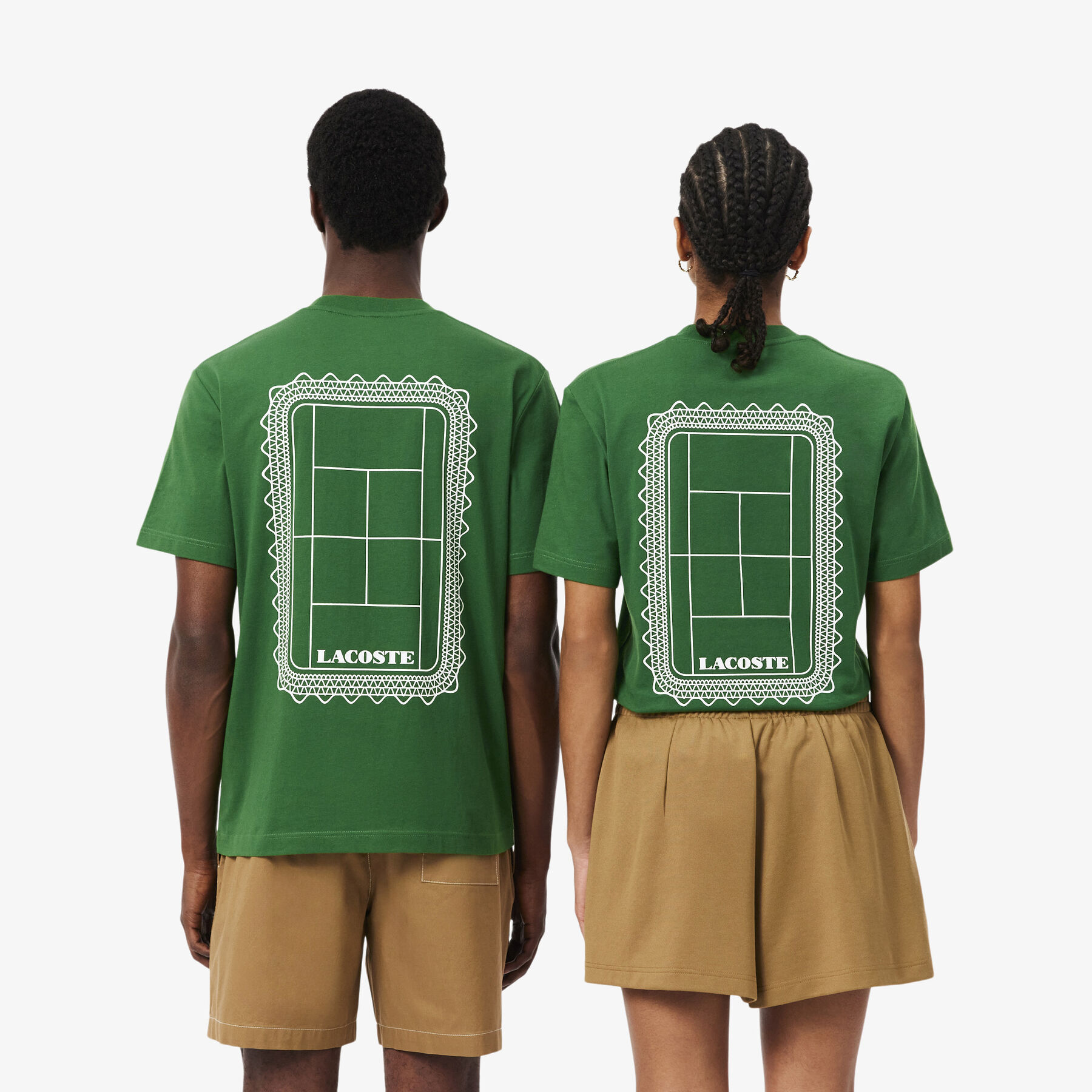 lacoste tennis print cotton jersey t shirt