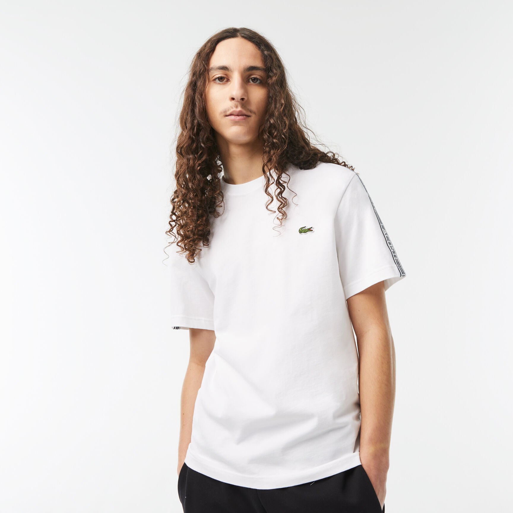 Men's Lacoste Regular Fit Logo Stripe T-shirt Men's Lacoste Regular Fit Logo Stripe T-shirt
