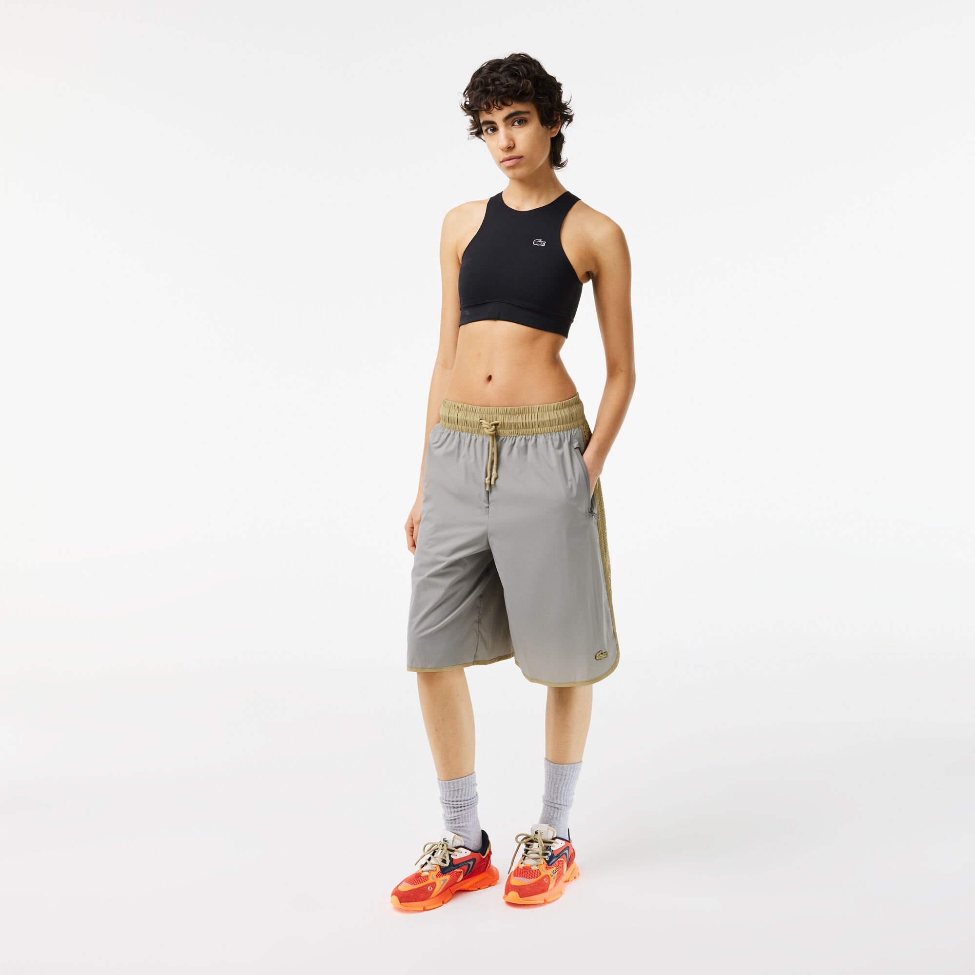 Buy Women s Lacoste Two Tone Taffeta Bermuda Shorts Lacoste QA