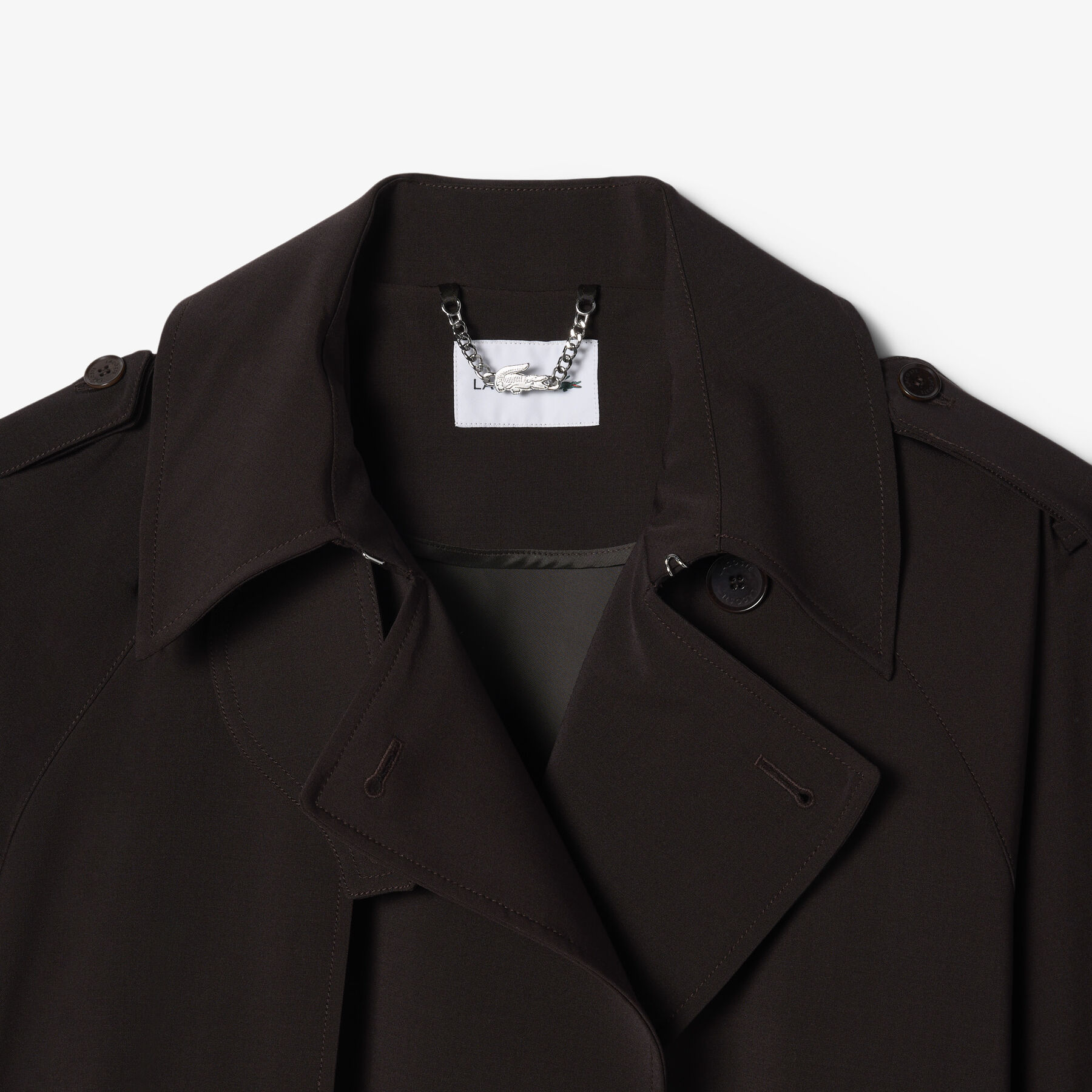 lacoste oversized wool blend trench coat