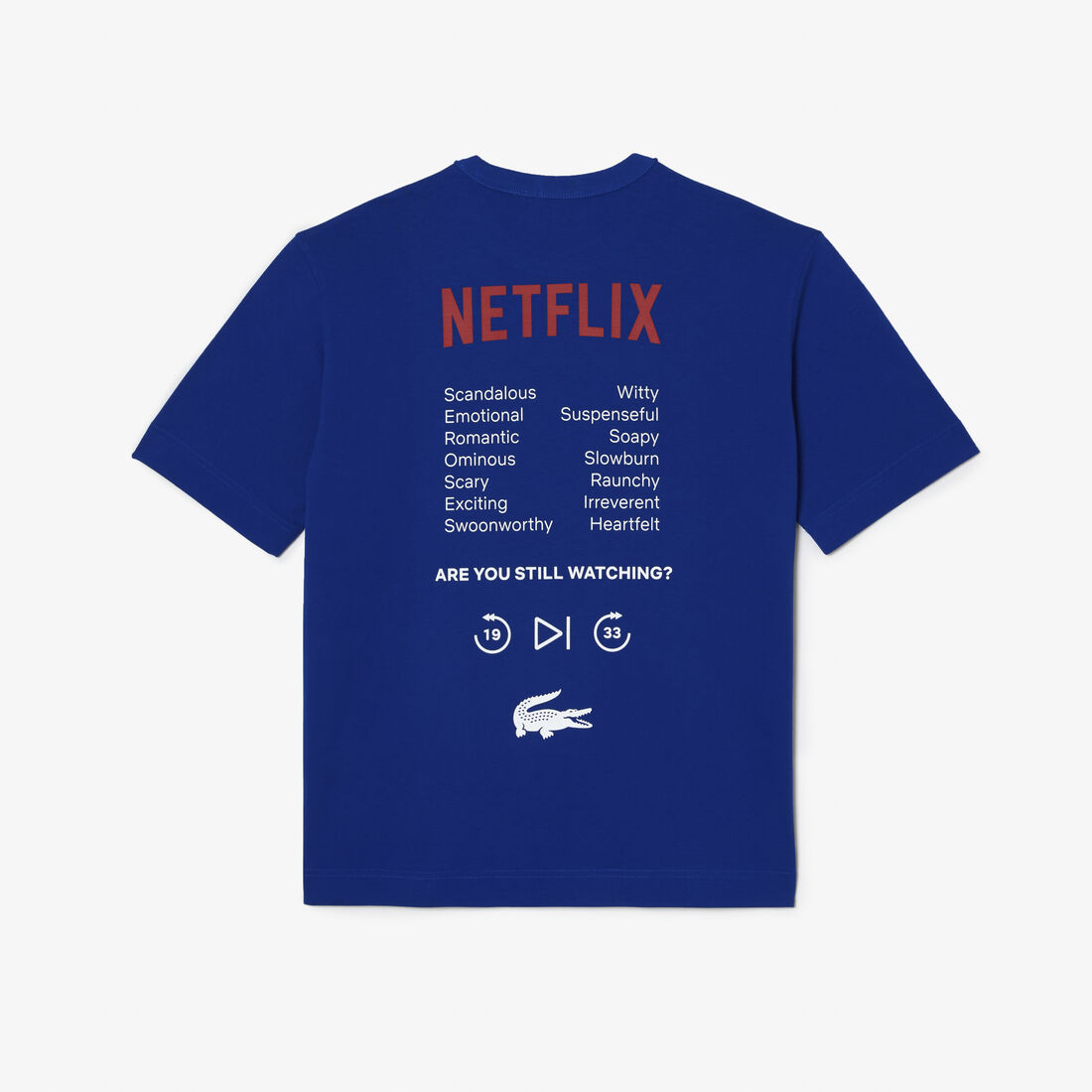 تيشيرت قطن عضوي بقصة فضفاضة للجنسين مجموعة Lacoste x Netflix تيشيرت قطن عضوي بقصة فضفاضة للجنسين مجموعة Lacoste x Netflix