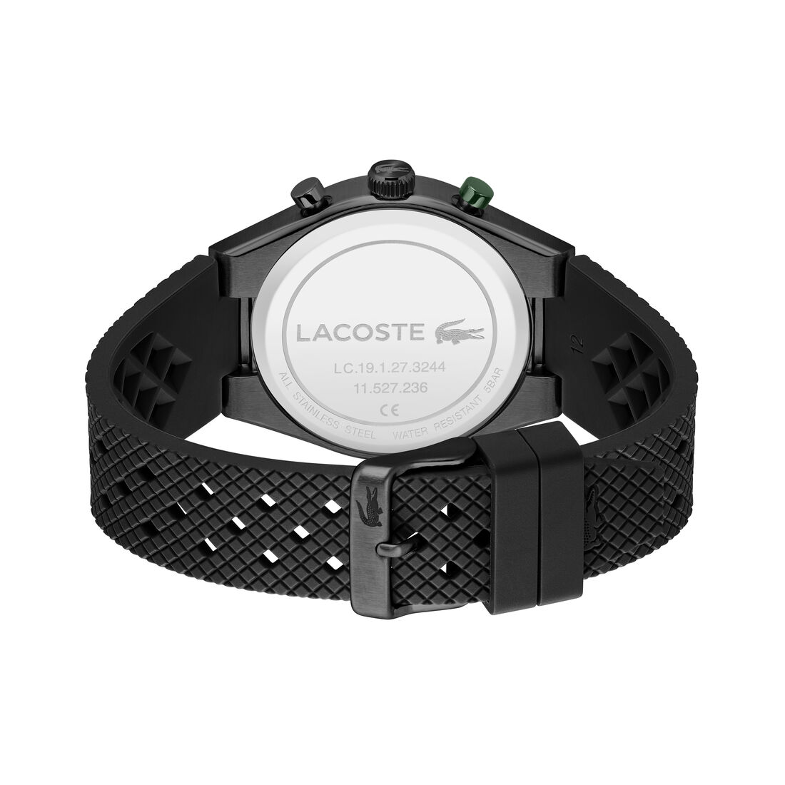 lacoste black silicone strap men s watch