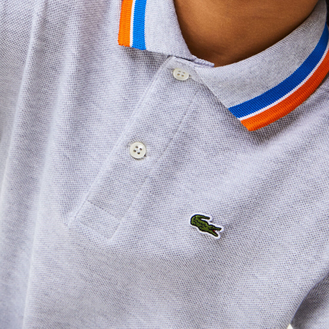 Boys' Lacoste Tricolour Collar Cotton Petit Pique Polo Boys' Lacoste Tricolour Collar Cotton Petit Pique Polo