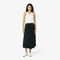 lacoste long pleated elasticated waist skirt