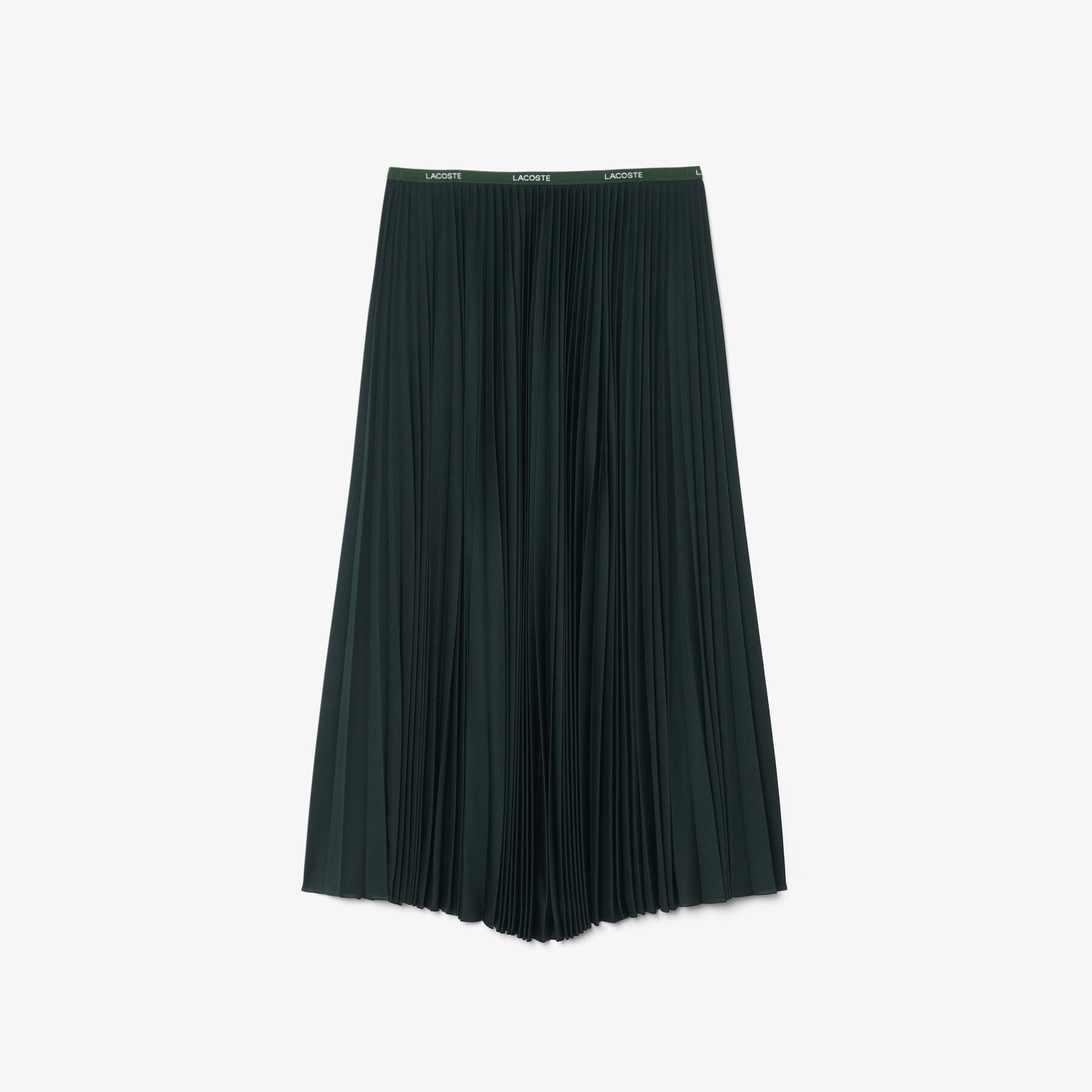 lacoste long pleated elasticated waist skirt