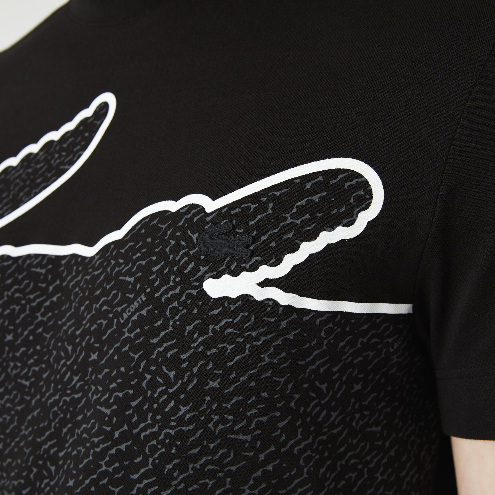 تيشيرت مزيج قطن بيكيه بفتحة رقبة مستديرة للرجال