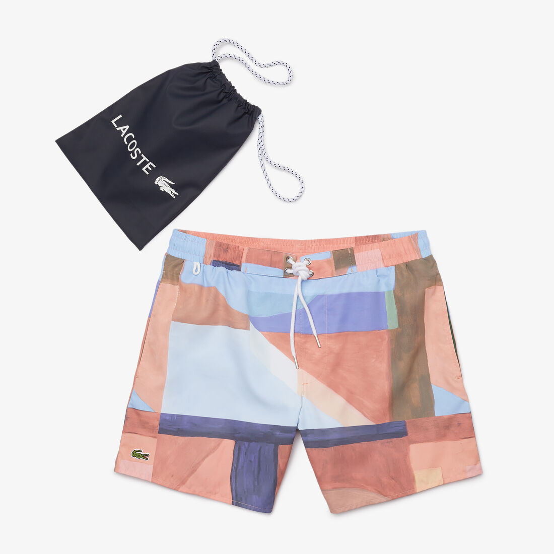 Men’s Lace-Up Waist Print Swimming Trunks Men’s Lace-Up Waist Print Swimming Trunks