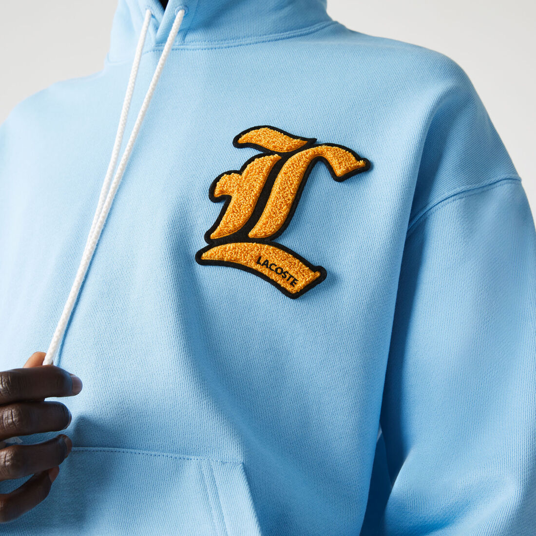 Unisex Lacoste L!VE L Badge Hooded Loose Fit Sweatshirt Unisex Lacoste L!VE L Badge Hooded Loose Fit Sweatshirt