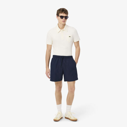 Mid Length Monochrome Swim Trunks