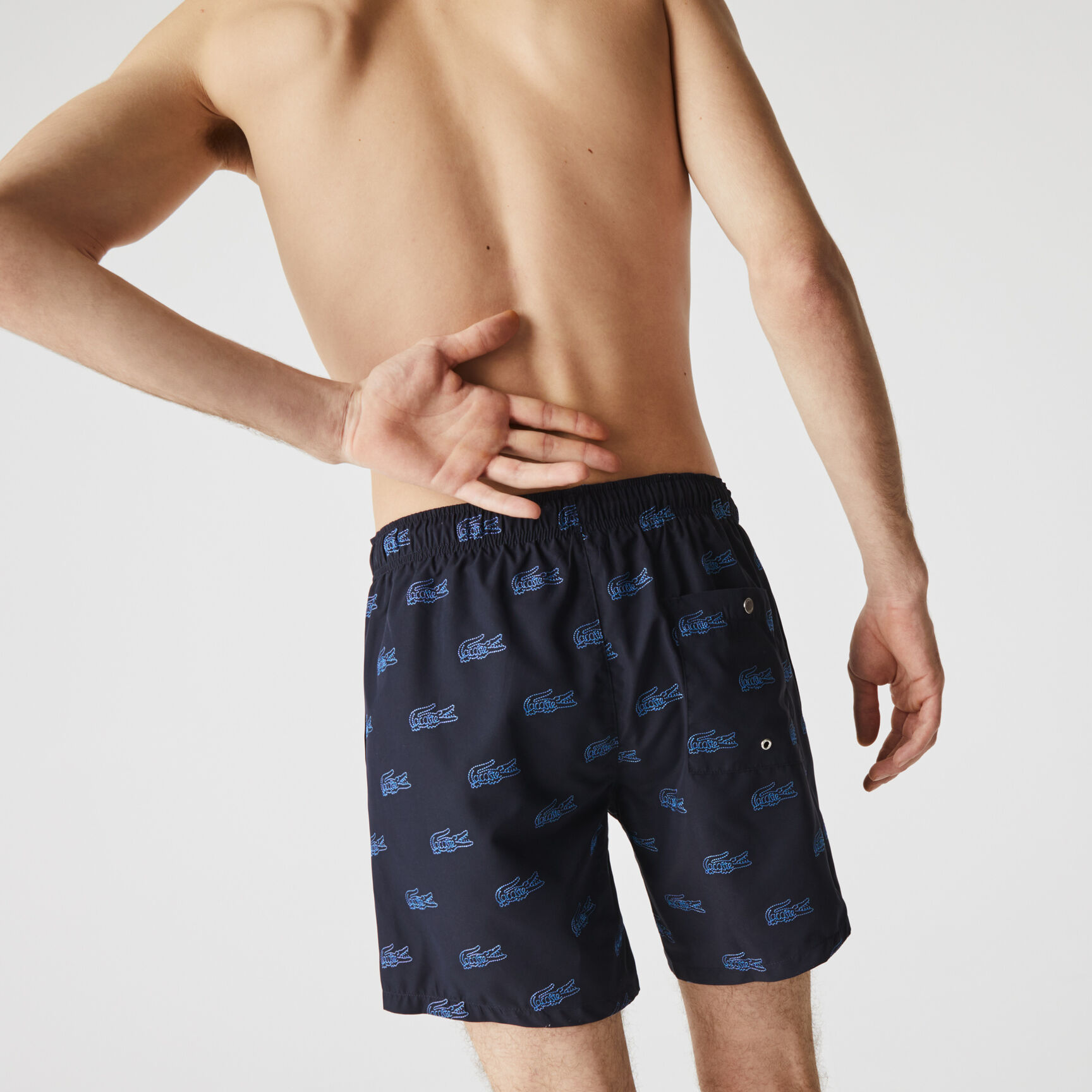 Men’s Embroidered Crocodile Design Swimming Trunks