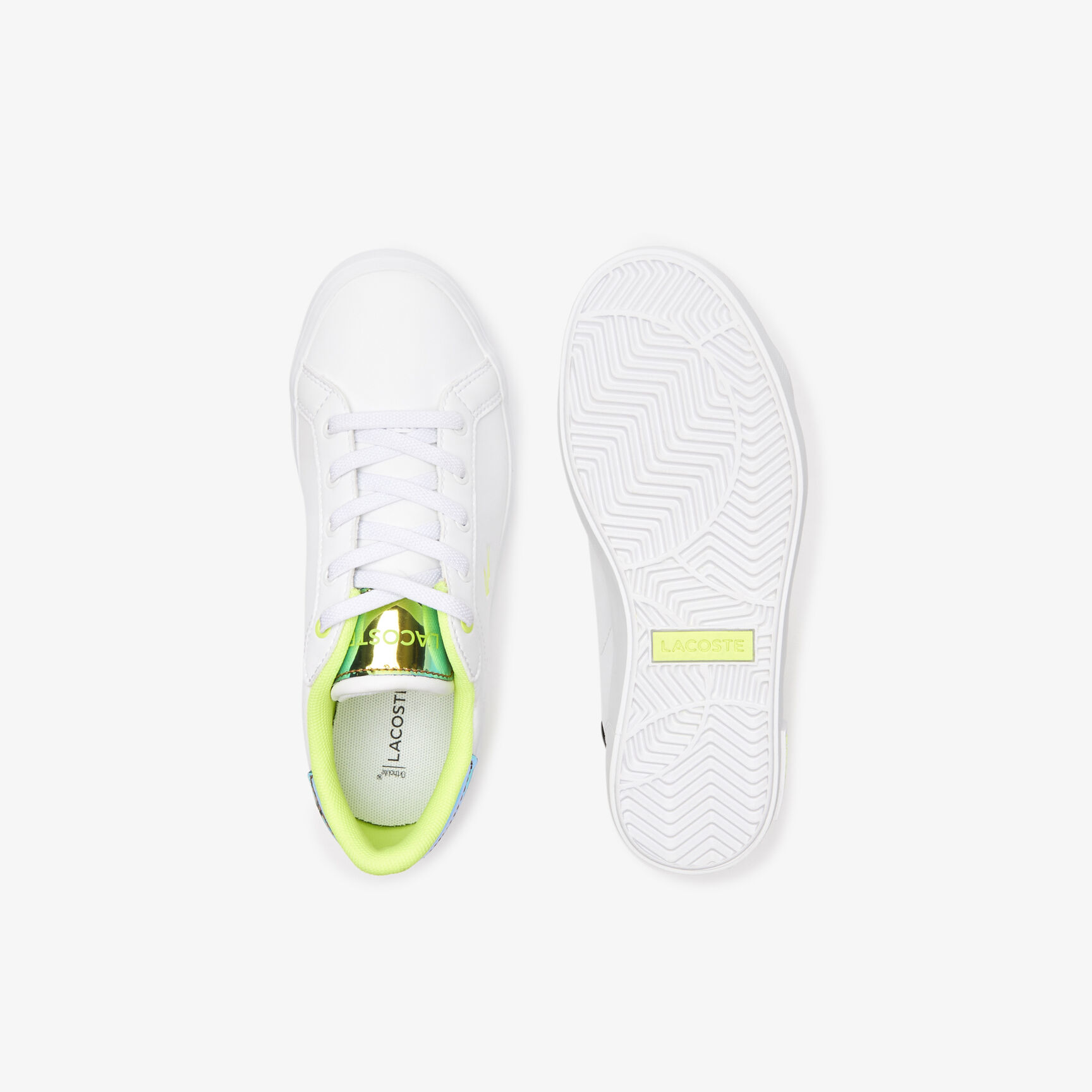 Children's Lacoste Powercourt Synthetic Heel Pop Trainers