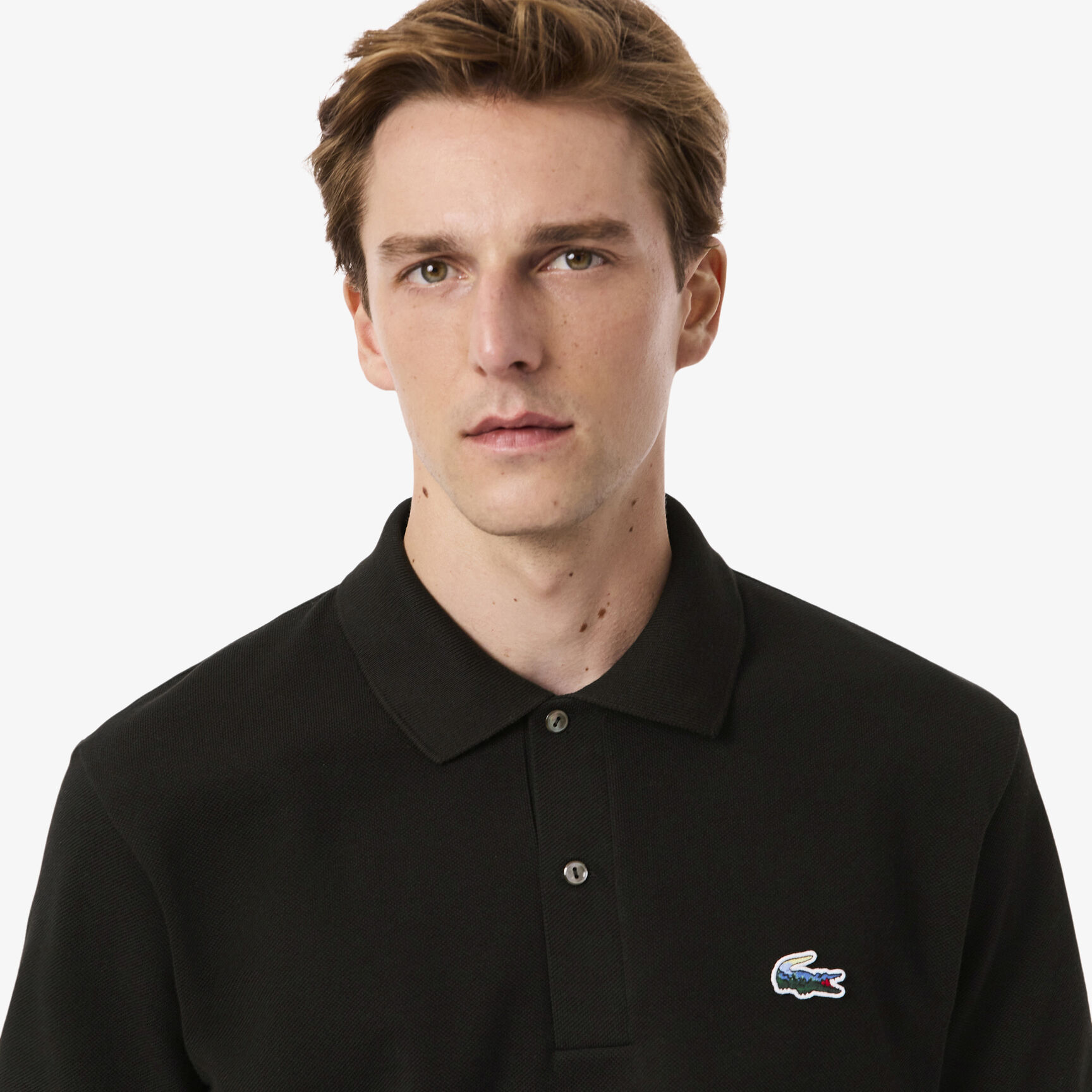 Classic Fit Landscape Crocodile Pique Polo Shirt