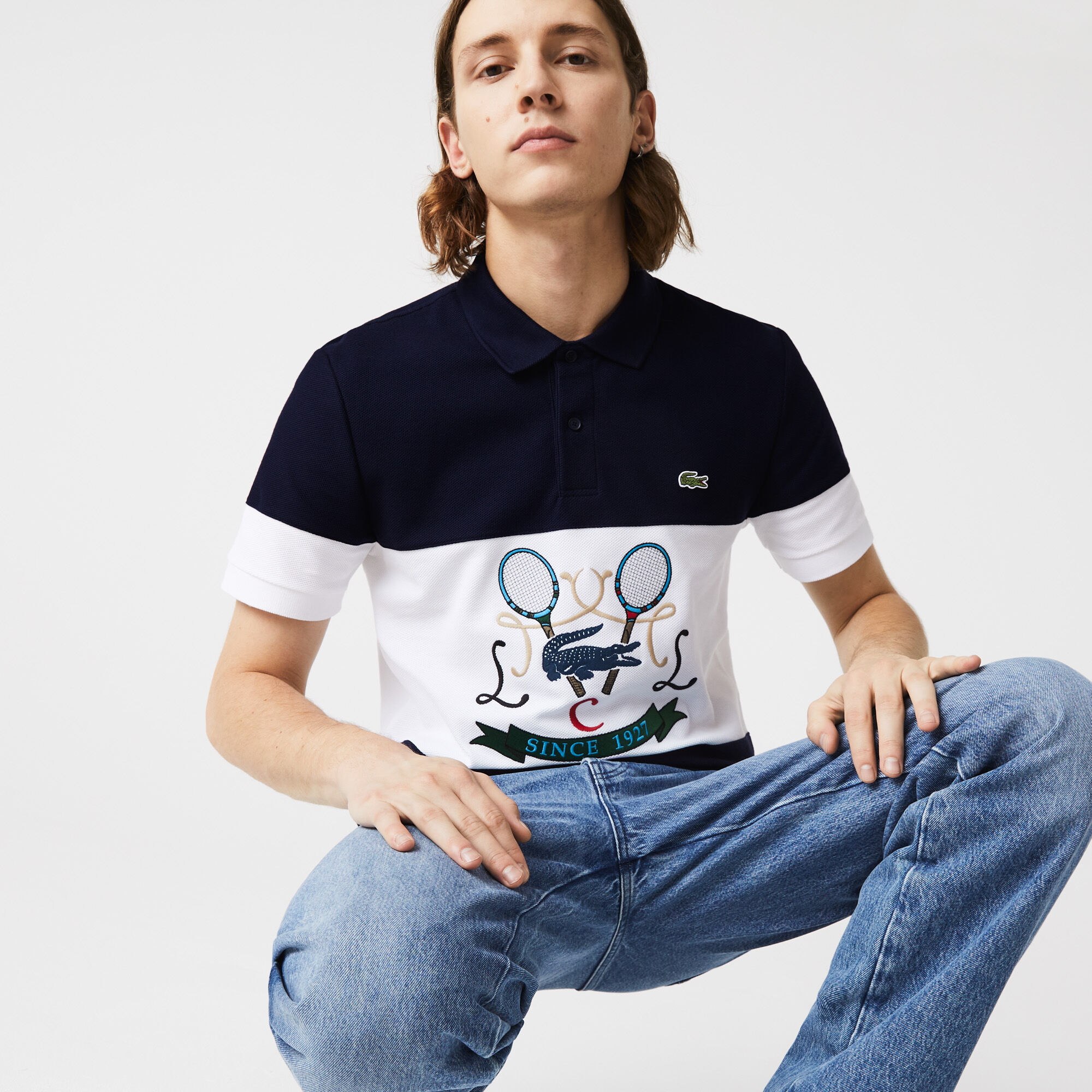 Cotton polo with embroideries online