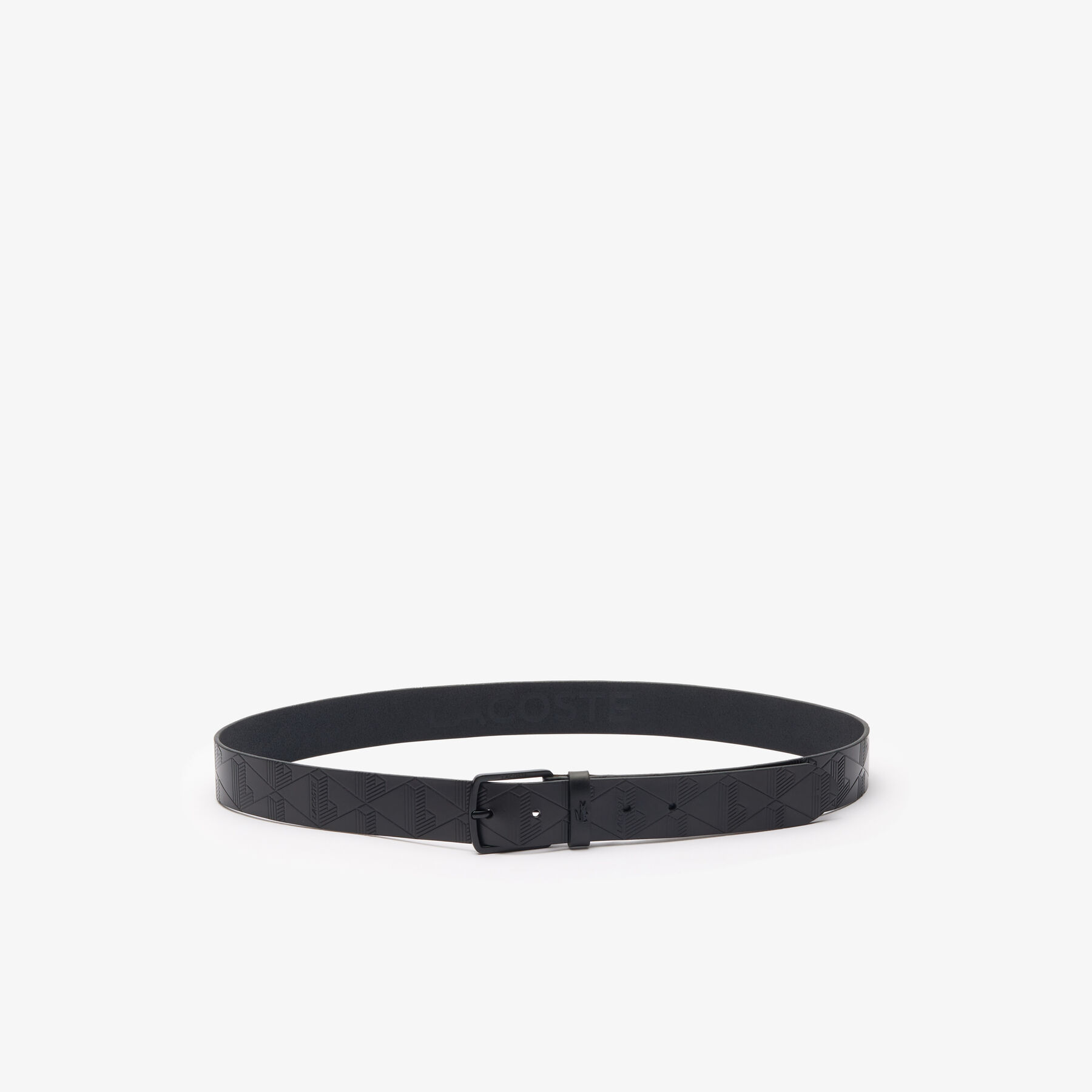 lacoste monogram leather belt