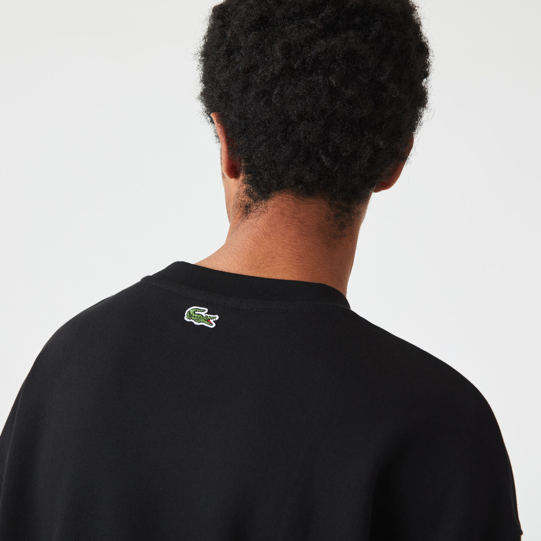 lacoste men s loose fit branded monogram print sweatshirt