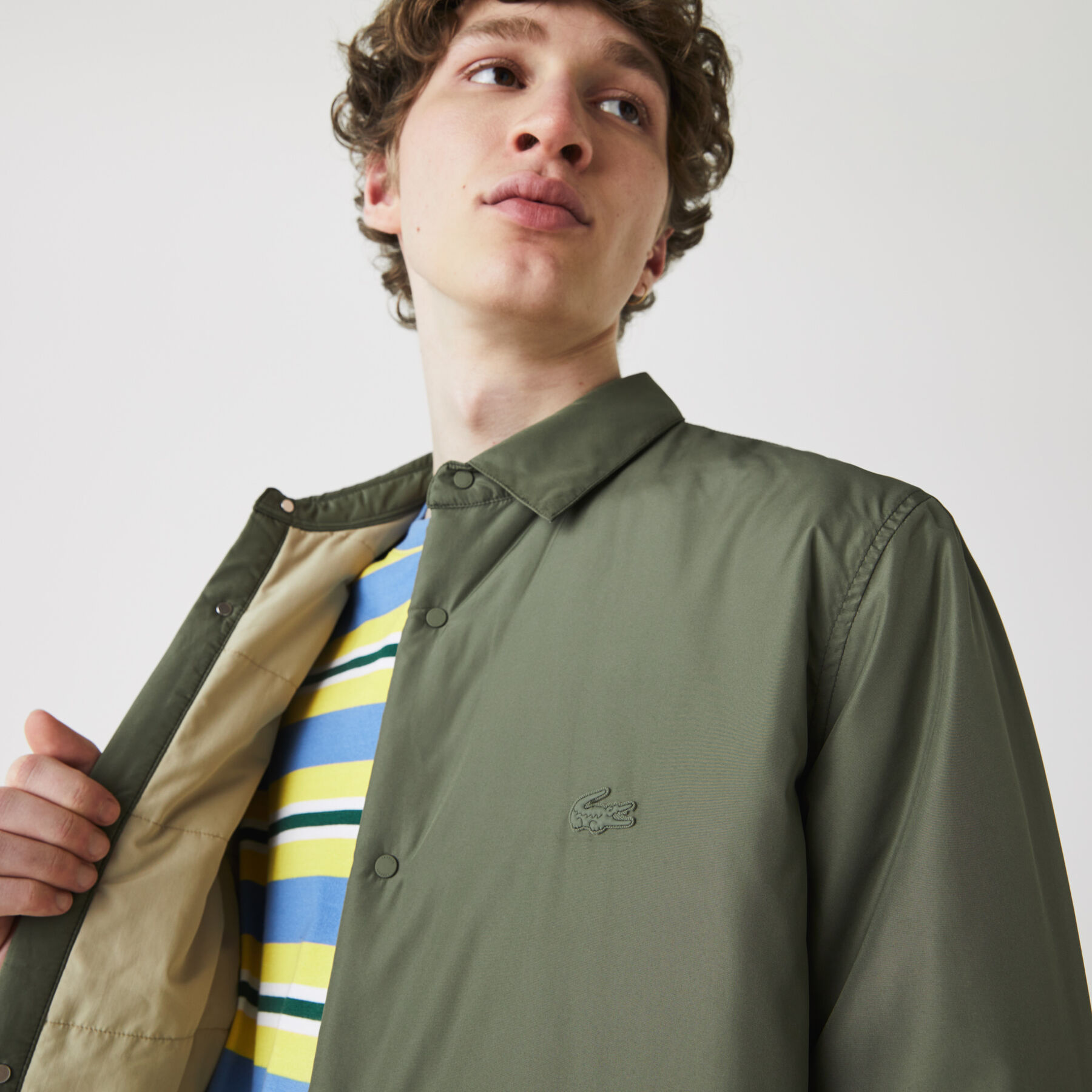 lacoste men s water resistant quilted overshirt