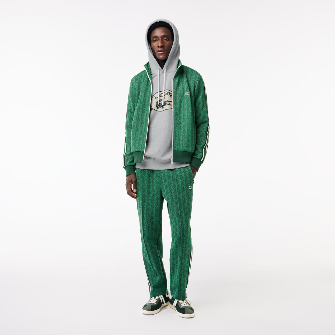 Loose Fit Monogram Print Hoodie Loose Fit Monogram Print Hoodie