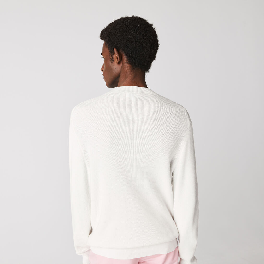 Men's Crew Neck Flecked Cotton Knit Sweater Men's Crew Neck Flecked Cotton Knit Sweater