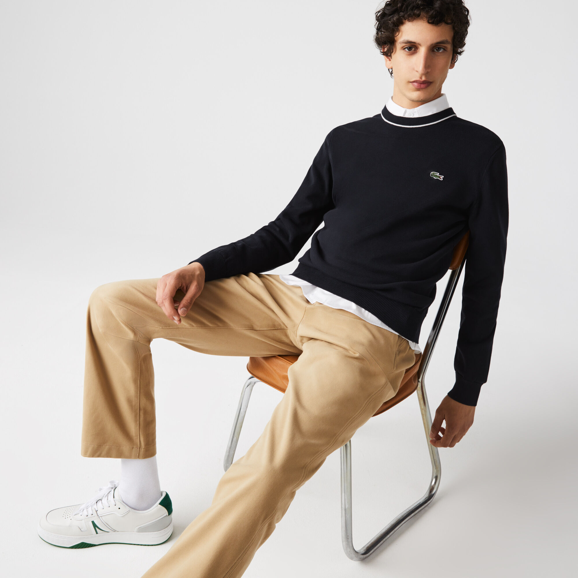 Lacoste men's crew neck jumper outlet