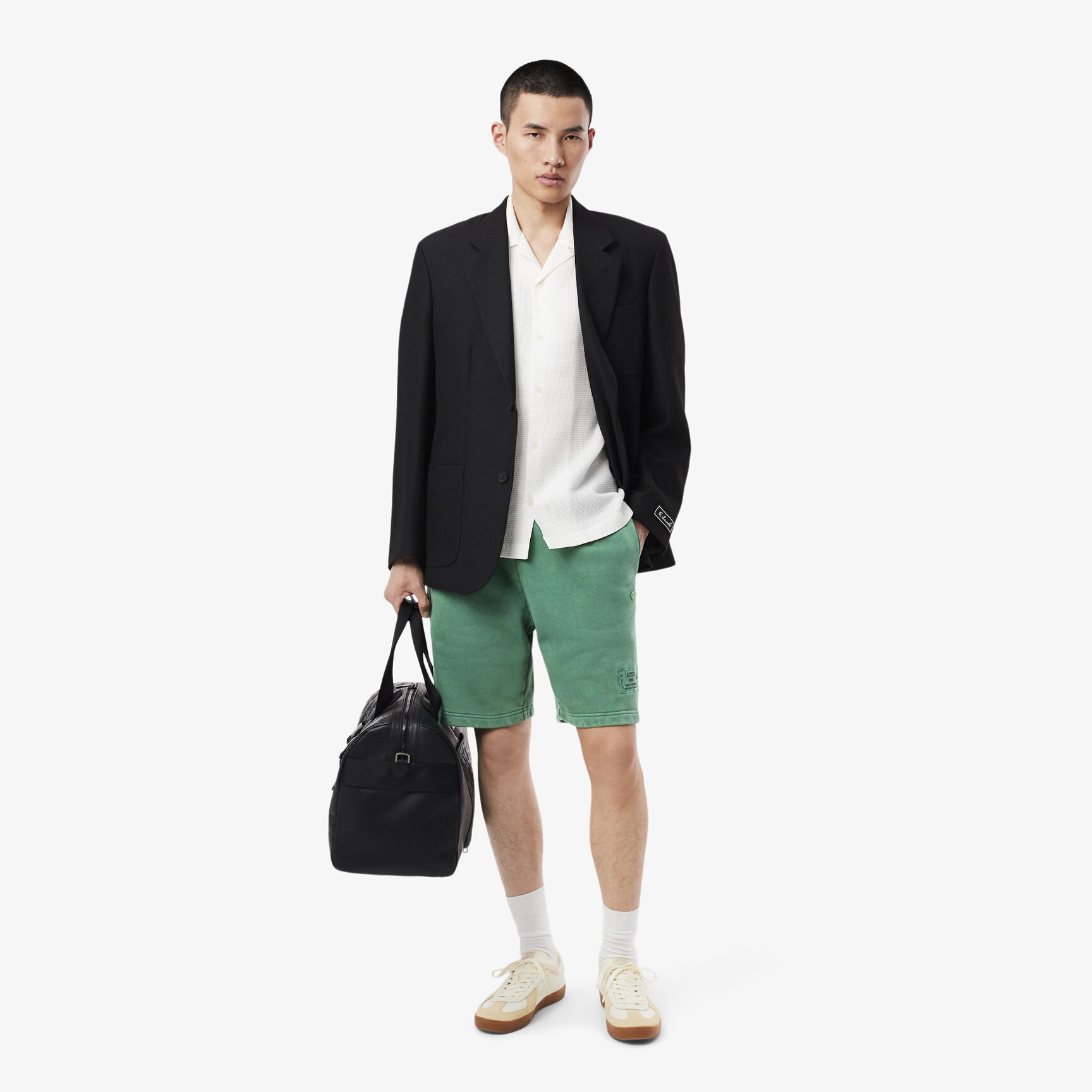 Washed Effect Cotton Fleece Shorts