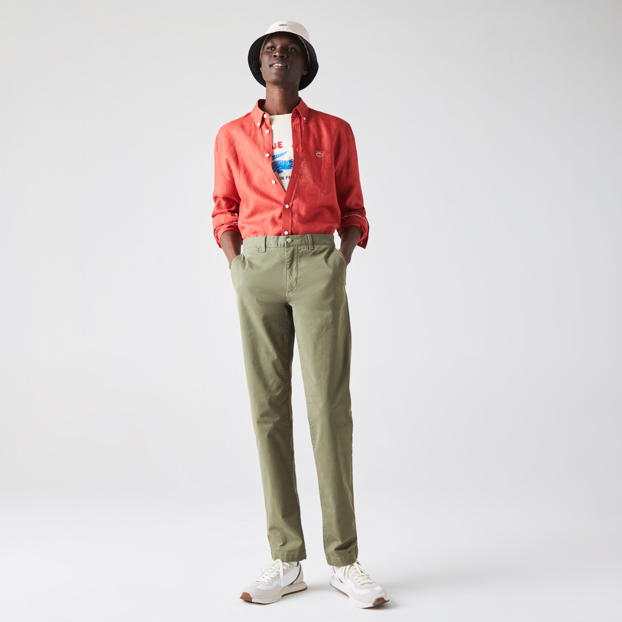 Lacoste men's slim fit stretch gabardine new arrivals chino pants