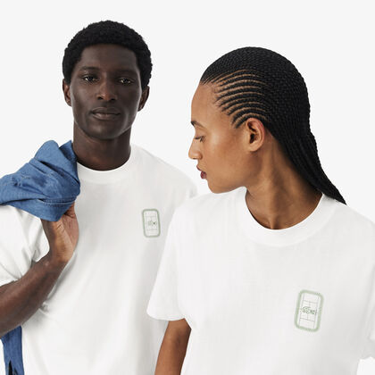 lacoste tennis print cotton jersey t shirt