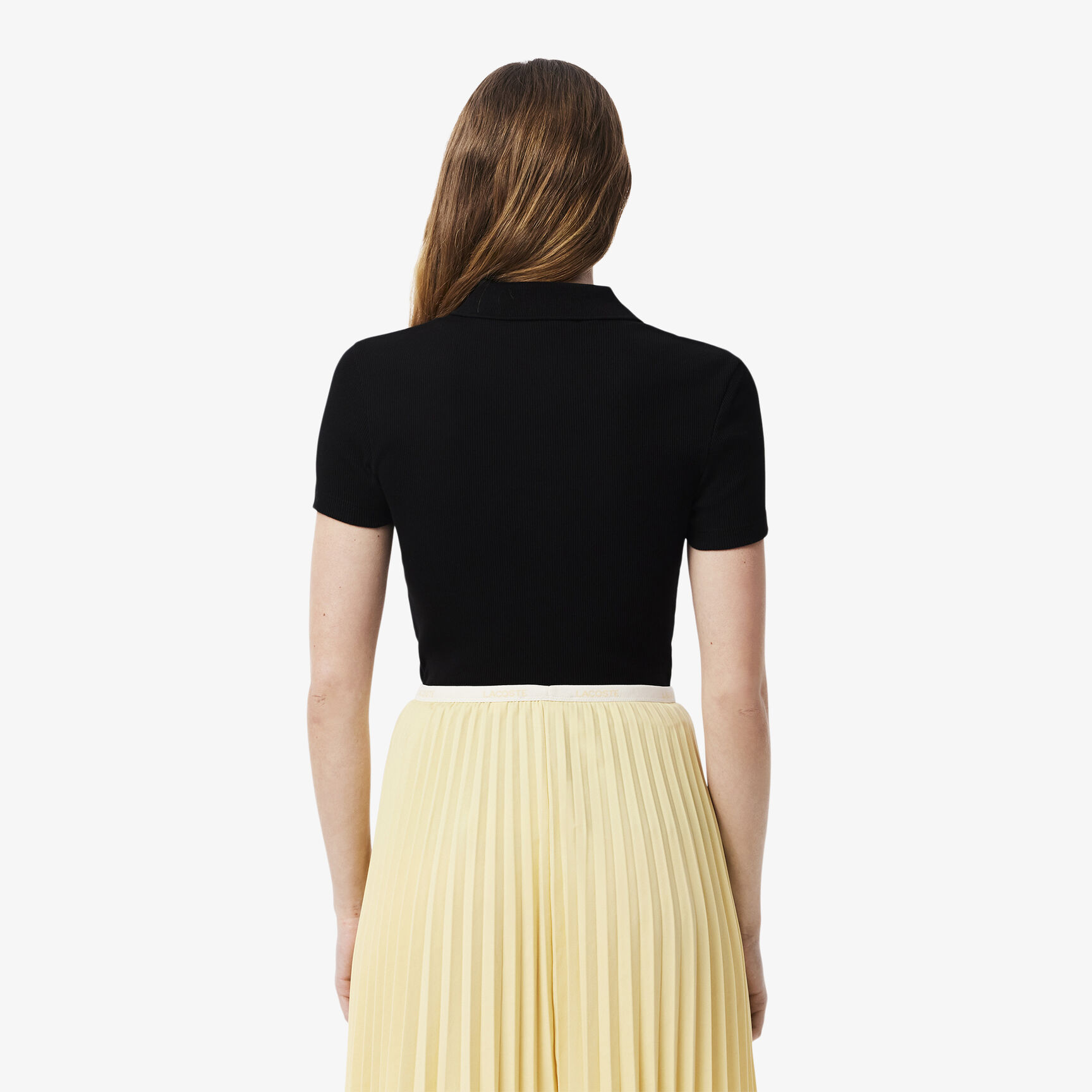 تيشيرت بولو L.12.D بقصة ضيقة من القطن المضلع تيشيرت بولو L.12.D بقصة ضيقة من القطن المضلع