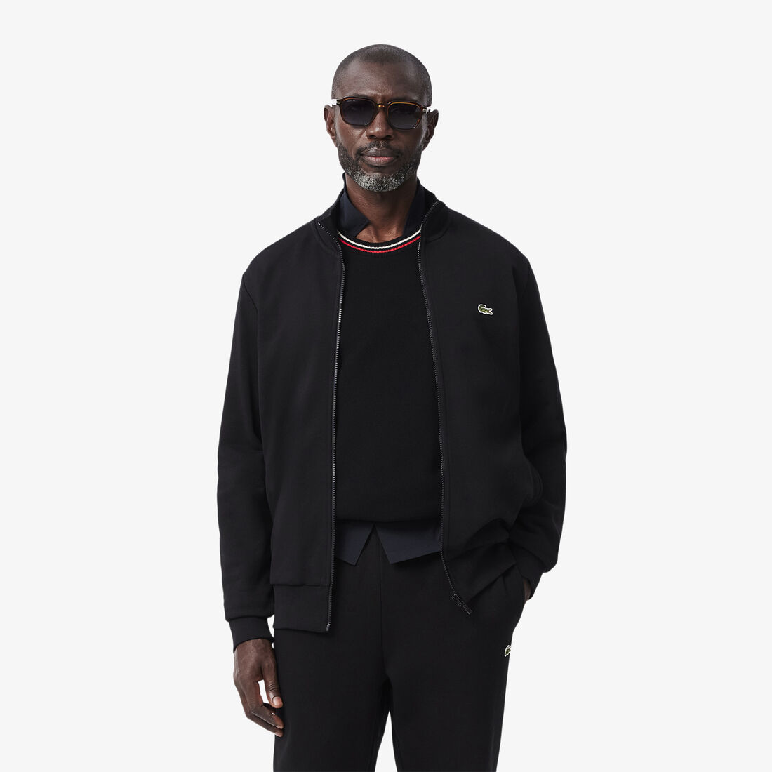 Zip-Up High Neck Fleece Sweatshirt
