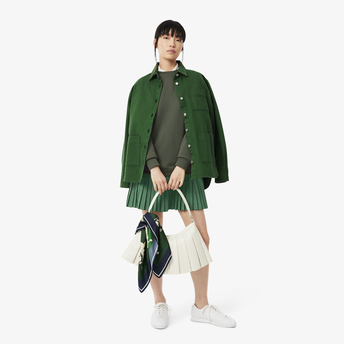 Blended Fabric Pleated Sweatshirt Dress Blended Fabric Pleated Sweatshirt Dress