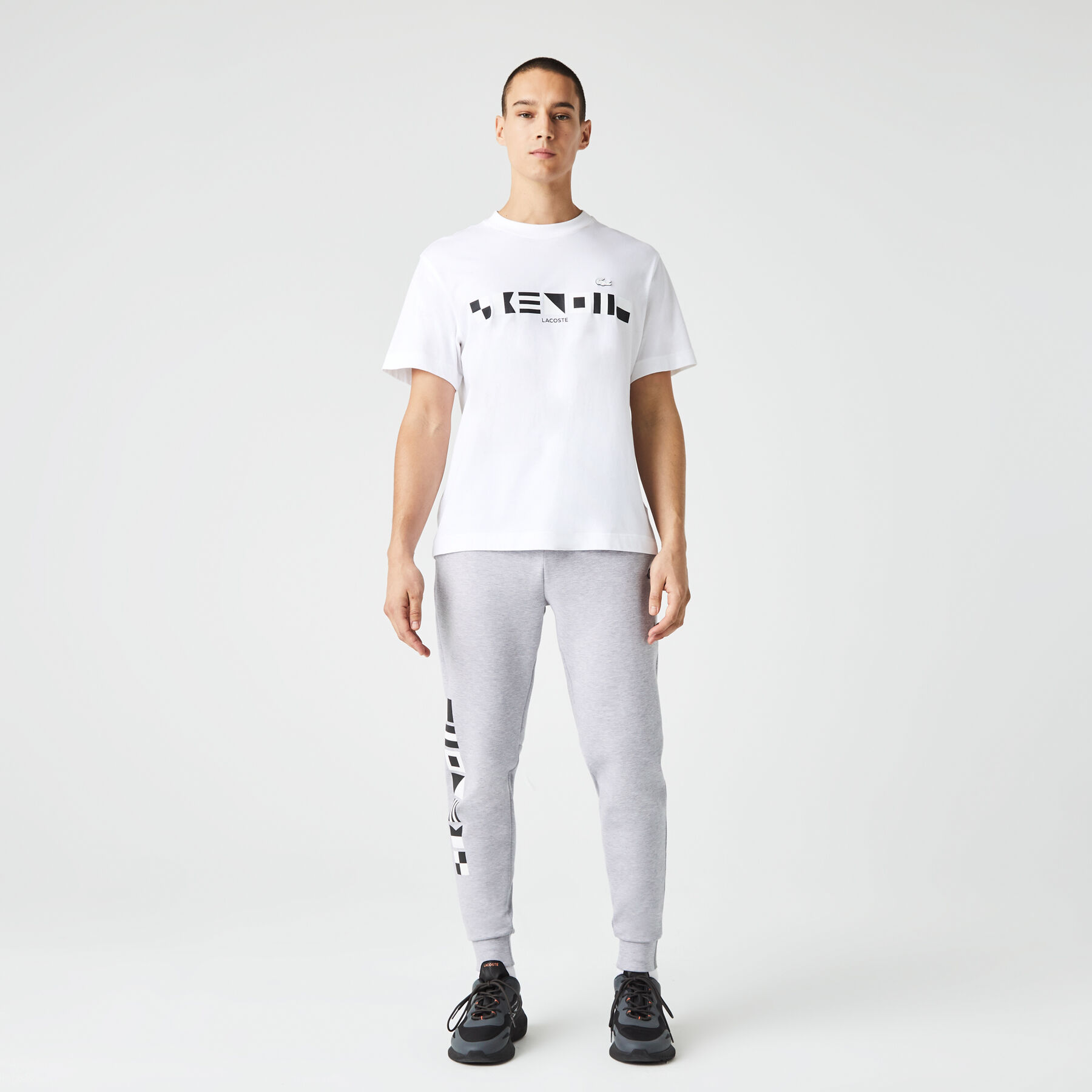 men s lacoste reflective print trackpants