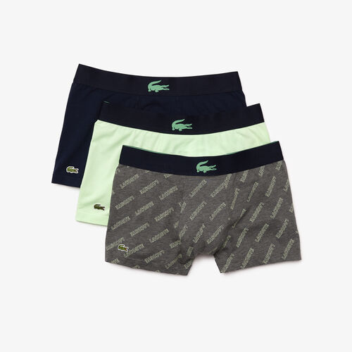 Pack Of 3 Plain And Printed Casual Boxer Briefs