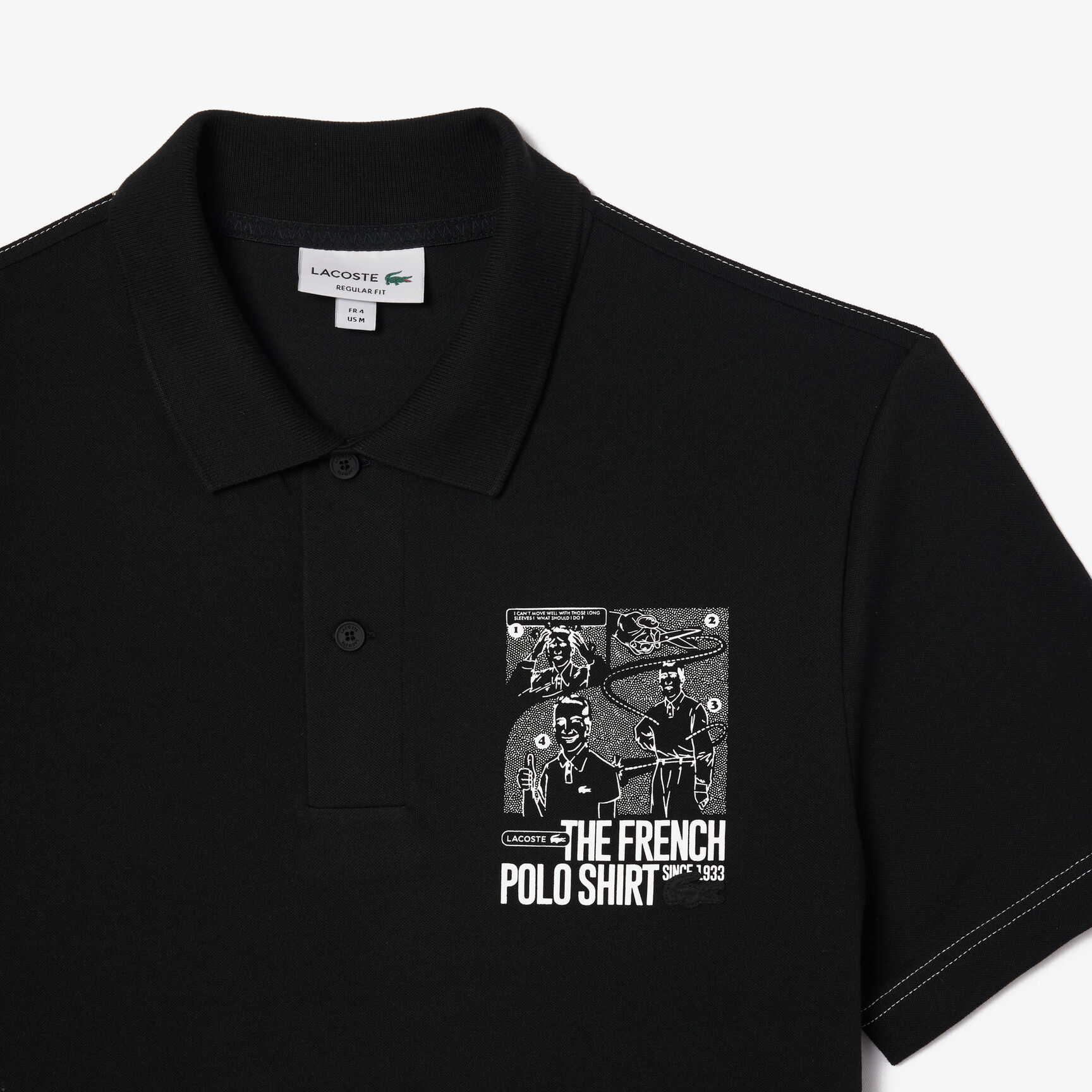 Back and Front Print Lacoste Movement Polo Shirt