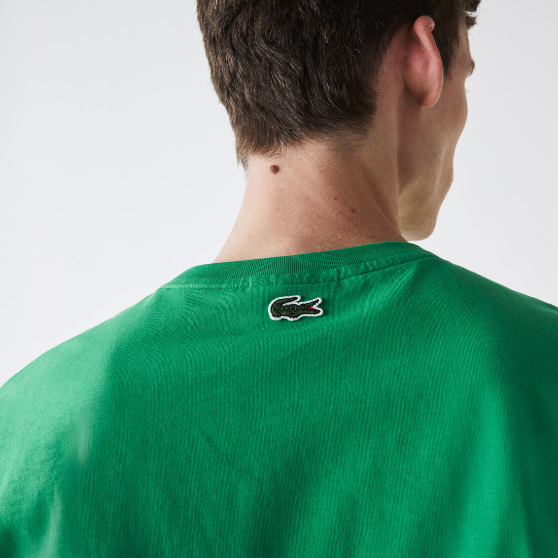 تي شيرت قطن بفتحة رقبة مستديرة للرجال وتطريز التمساح تي شيرت قطن بفتحة رقبة مستديرة للرجال وتطريز التمساح