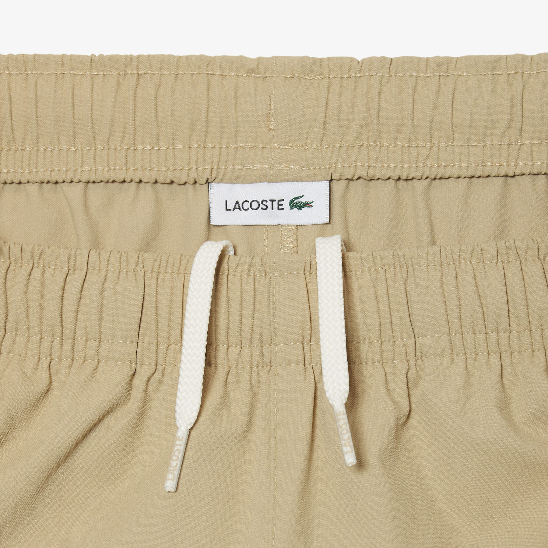 lacoste mesh panel taffeta shorts
