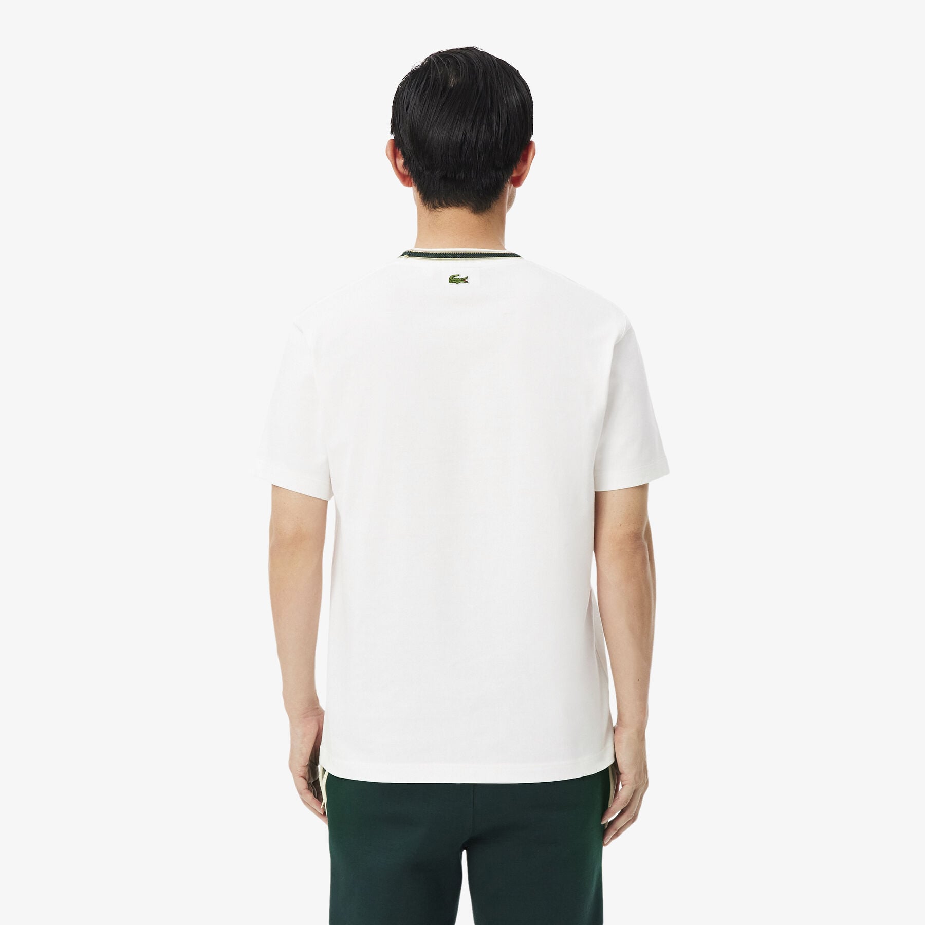French Made Badge Accent Striped T-shirt lacoste french made badge accent striped t shirt