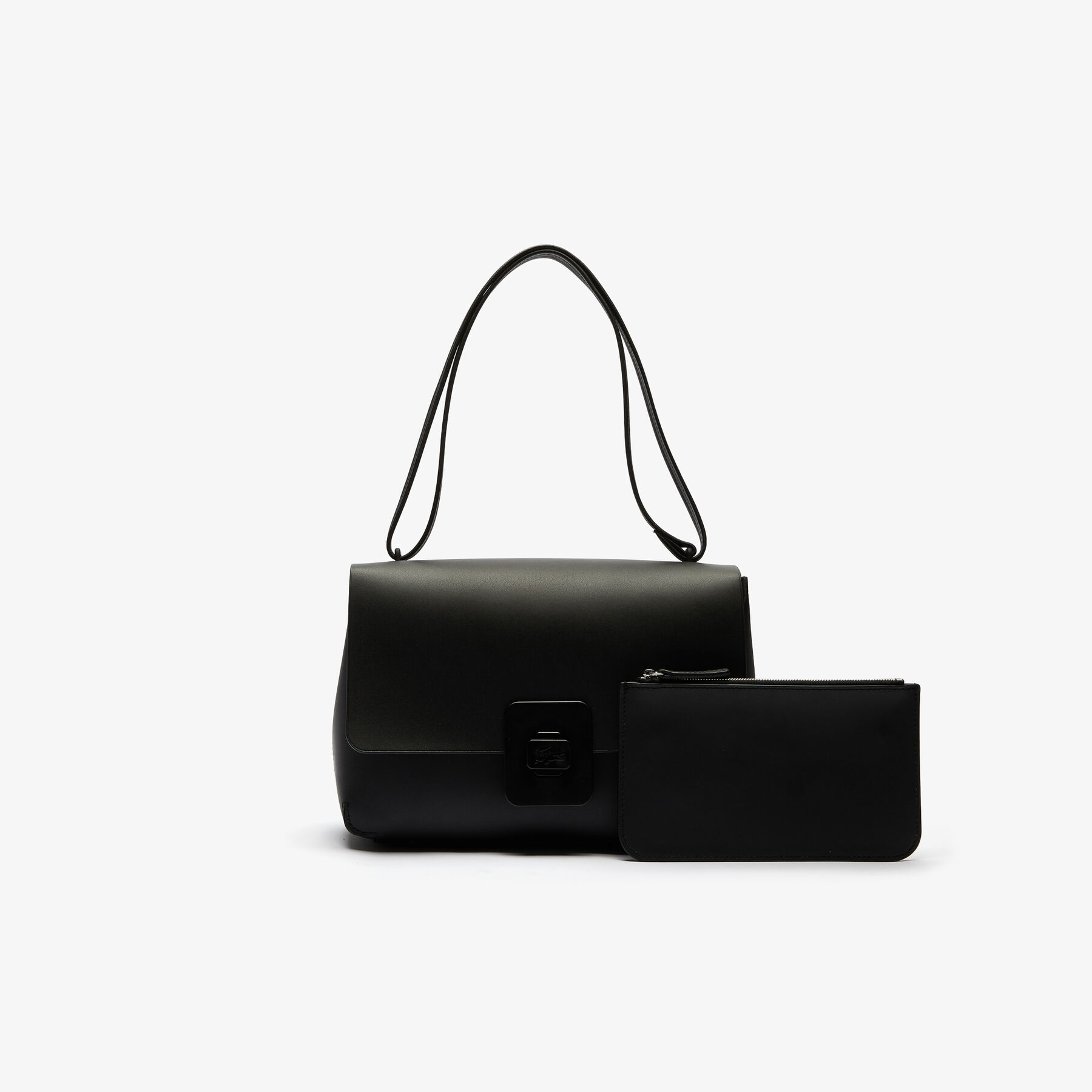 Women’s Croco Turn Crocodile Clasp Large Leather Shoulder Bag lacoste women s croco turn crocodile clasp large leather shoulder bag