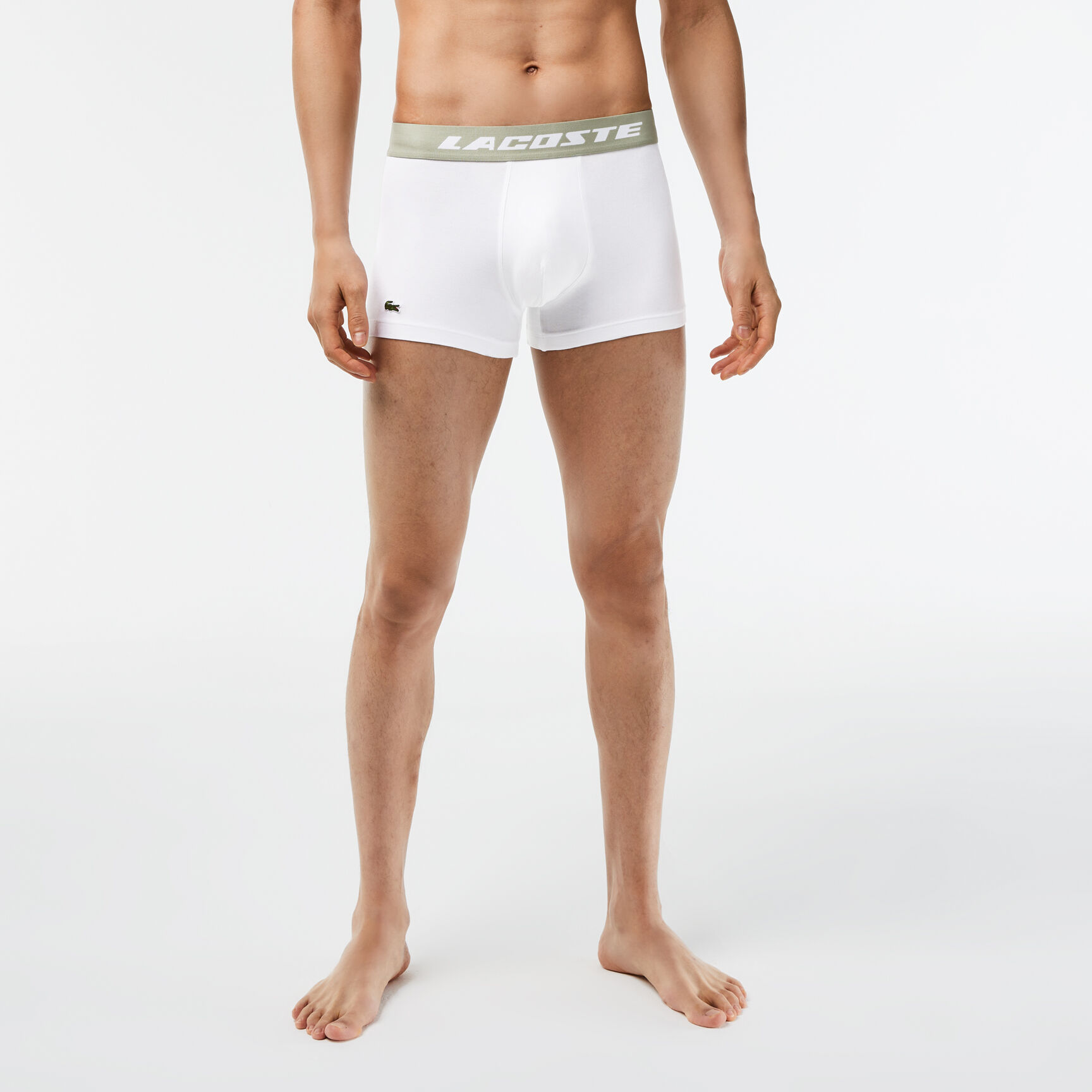 طقم بوكسر لاكوست بخصر بلون مغاير للرجال، 3 قطع طقم بوكسر لاكوست بخصر بلون مغاير للرجال، 3 قطع