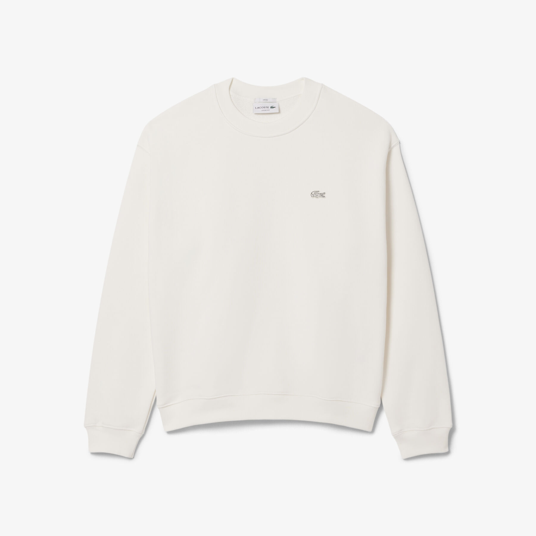 lacoste loose fit heavy fleece sweatshirt