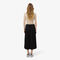 lacoste long pleated elasticated waist skirt