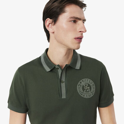 Regular Fit L.12.12 Badge Print Polo Shirt